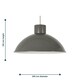 image 8 of Set of 2 Domed - Grey Easy Fit Metal Pendant Shades Grey