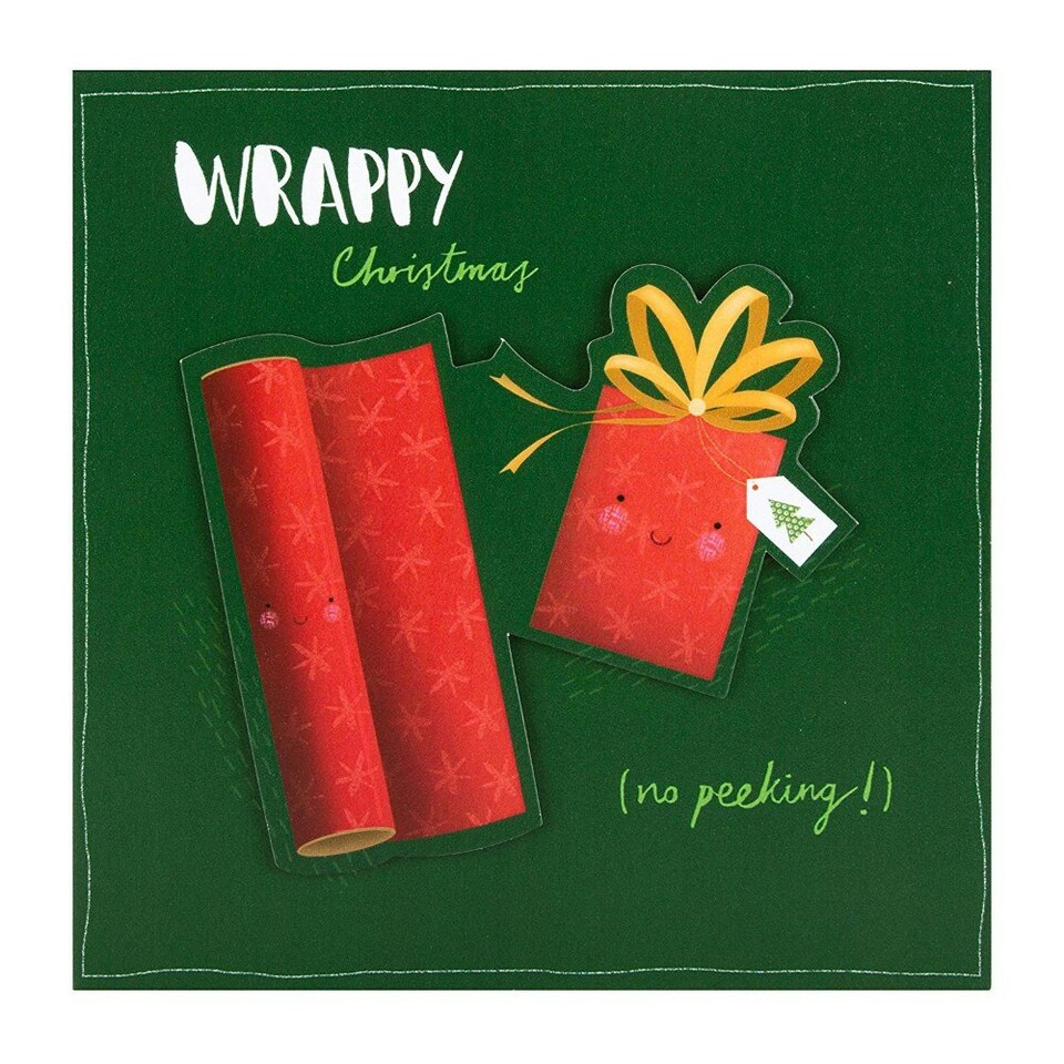 image 1 of Hallmark Christmas Card 'Wrappy Christmas'- Small Square