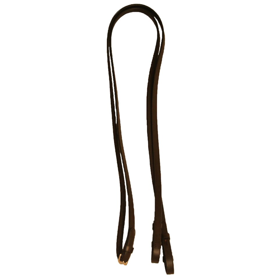 image 1 of Hy Half Rubber Show Reins - Brown - Pony