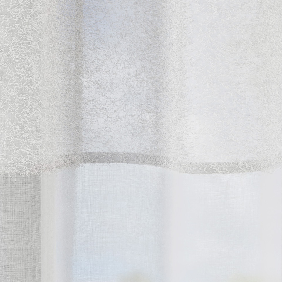 image 1 of Andorra White Textured Header Sheer Voile Panels - Pair 140 x 229cm (55x90")