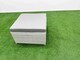 image 5 of Fimous Patio Garden Furniture Sets with Black Glass Top Dining Table 3 Seater Sofa 2 Big Stool Light Grey