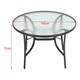 image 5 of Living and Home Round Tempered Glass Outdoor Coffee Table with Parasol Hole