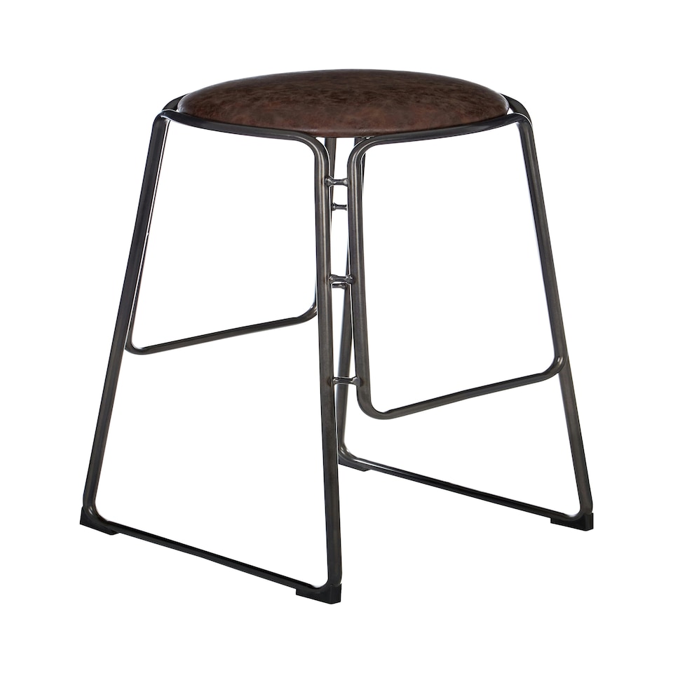 image 1 of Interiors by Premier Versatile Design Mocha Bar Stool With Gunmetal Legs, Durable Bar Stool, Sleek Minimalist Kitchen Stool