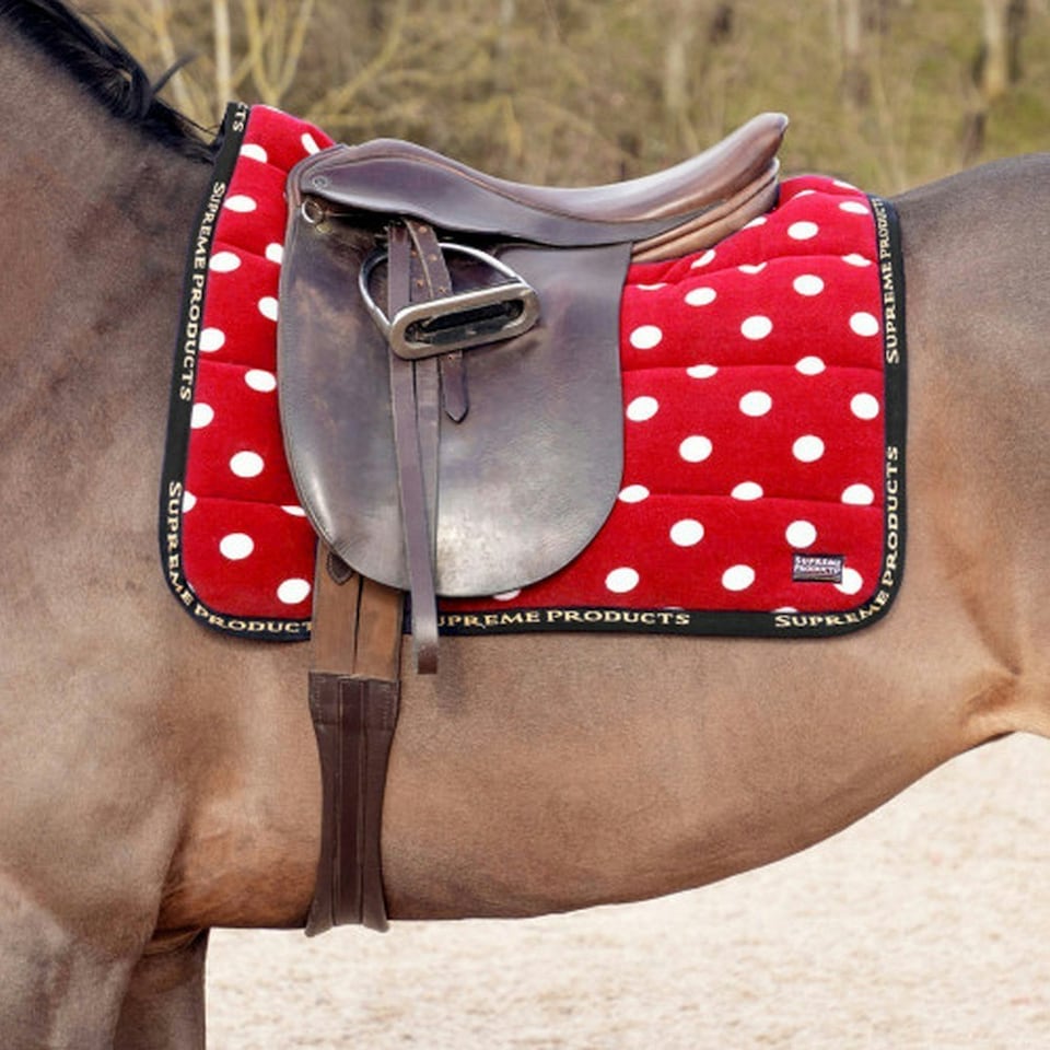 image 1 of Supreme Products Dotty Fleece Horse Saddlepad - Rosette - Pony
