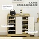 image 4 of HOMCOM Shoe Cabinet Shoe Storage Organizer with Five Open Shelves, Natural