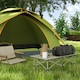 image 2 of Outsunny Portable Folding Camping Table w/ Roll Up Aluminium Top Carry Bag Khaki