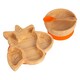 image 1 of Tiny Dining Children's Bamboo Suction Unicorn Dinner Set - Orange