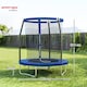 image 3 of SPORTNOW 6ft Outdoor Trampoline with Safety Enclosure Net, Blue