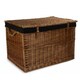 image 7 of Large Light Steamed Storage Wicker Basket with Cotton Lining Blue | Navy Blue | One Size