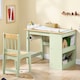 image 2 of SoBuy Kids Desk and Chair Set with 2 Shelves & Paper Roll Holder, Green, 31.4x19.6x25.9 in, 15.3 kg - KMB60-GR