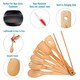 image 7 of BlauKe Wooden Kitchen Utensils Set of 7 - Bamboo Cooking Utensils for Non-Stick Cookware - Wooden Spatulas, Wooden Spoons, Tongs