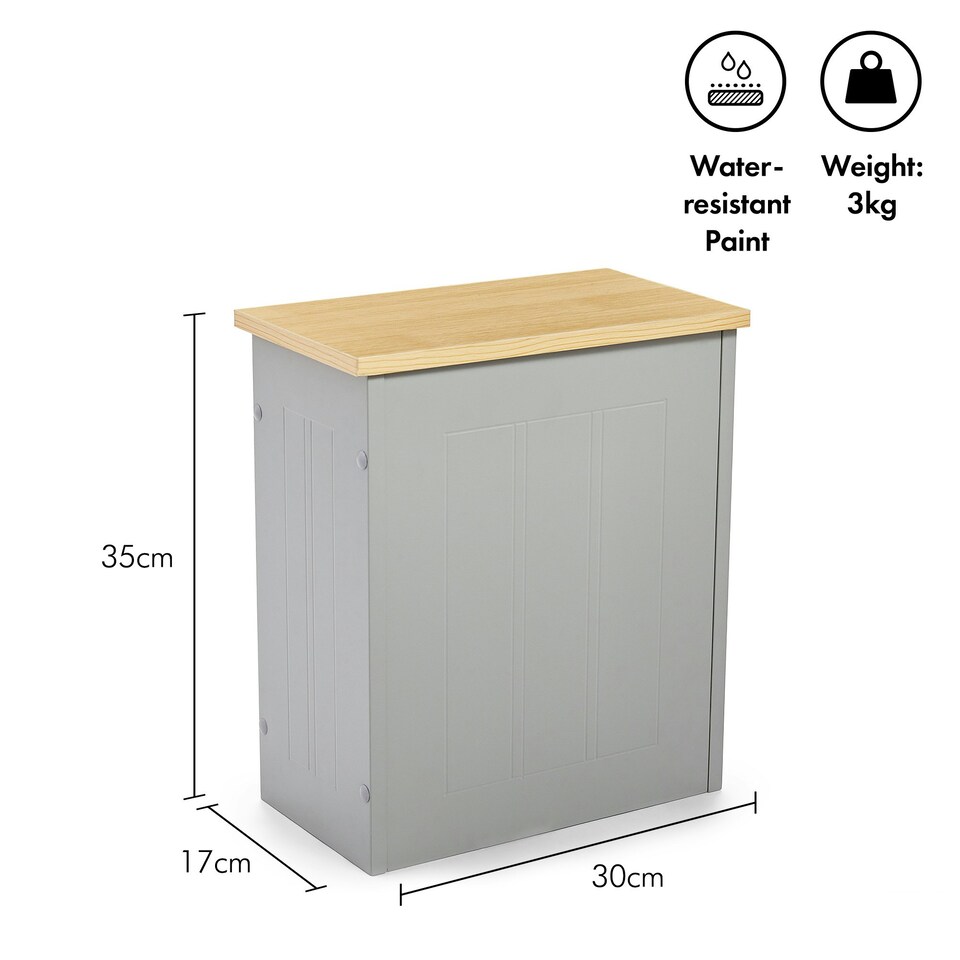 image 1 of VonHaus Shrewsbury Grey Bathroom Storage Box