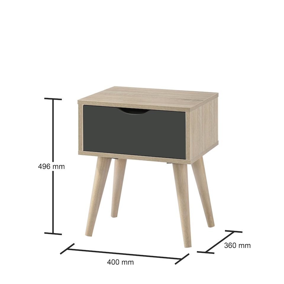 image 1 of Alford 1 Drawer Lamp Table Grey Finish