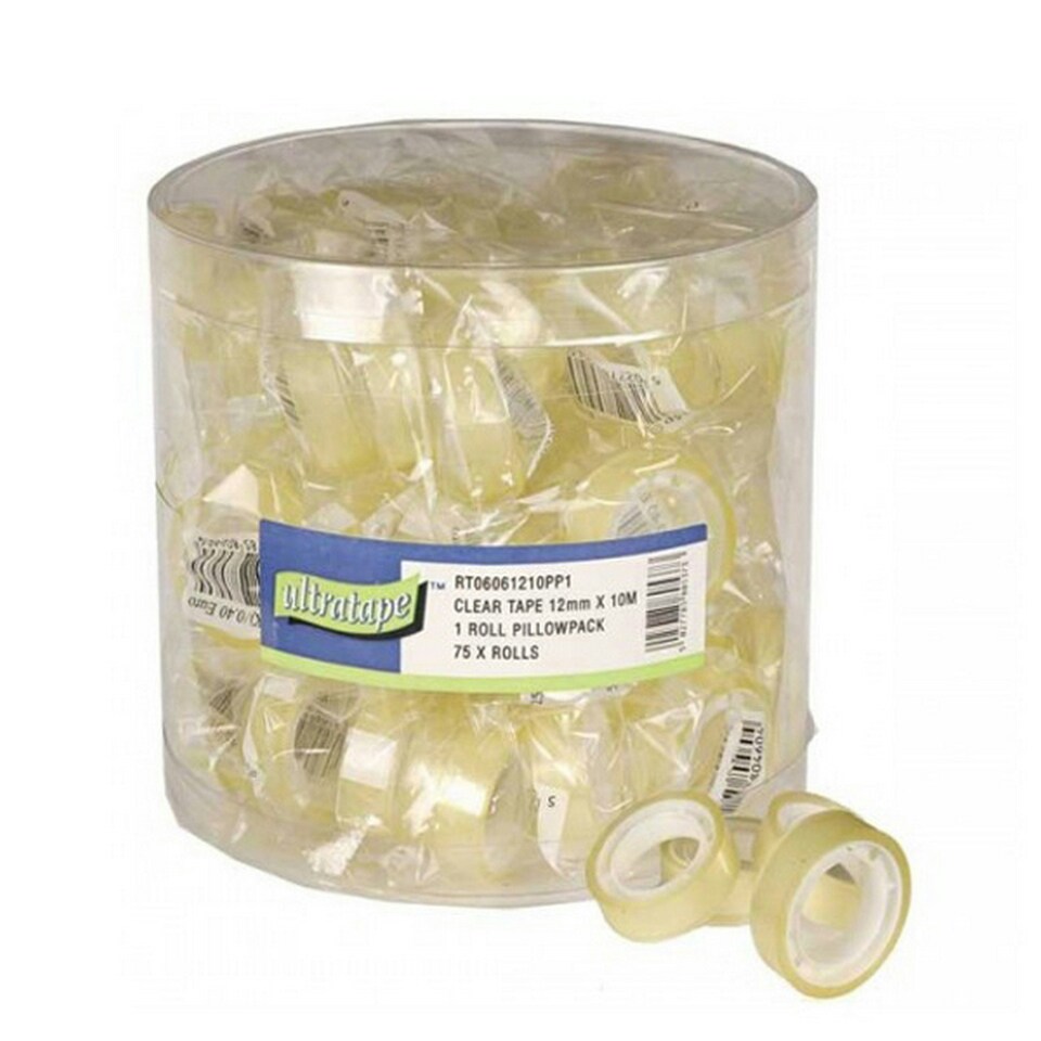 Ultratape Clear Mini Sellotape Roll Tub (75 Rolls) - Clear - One Size