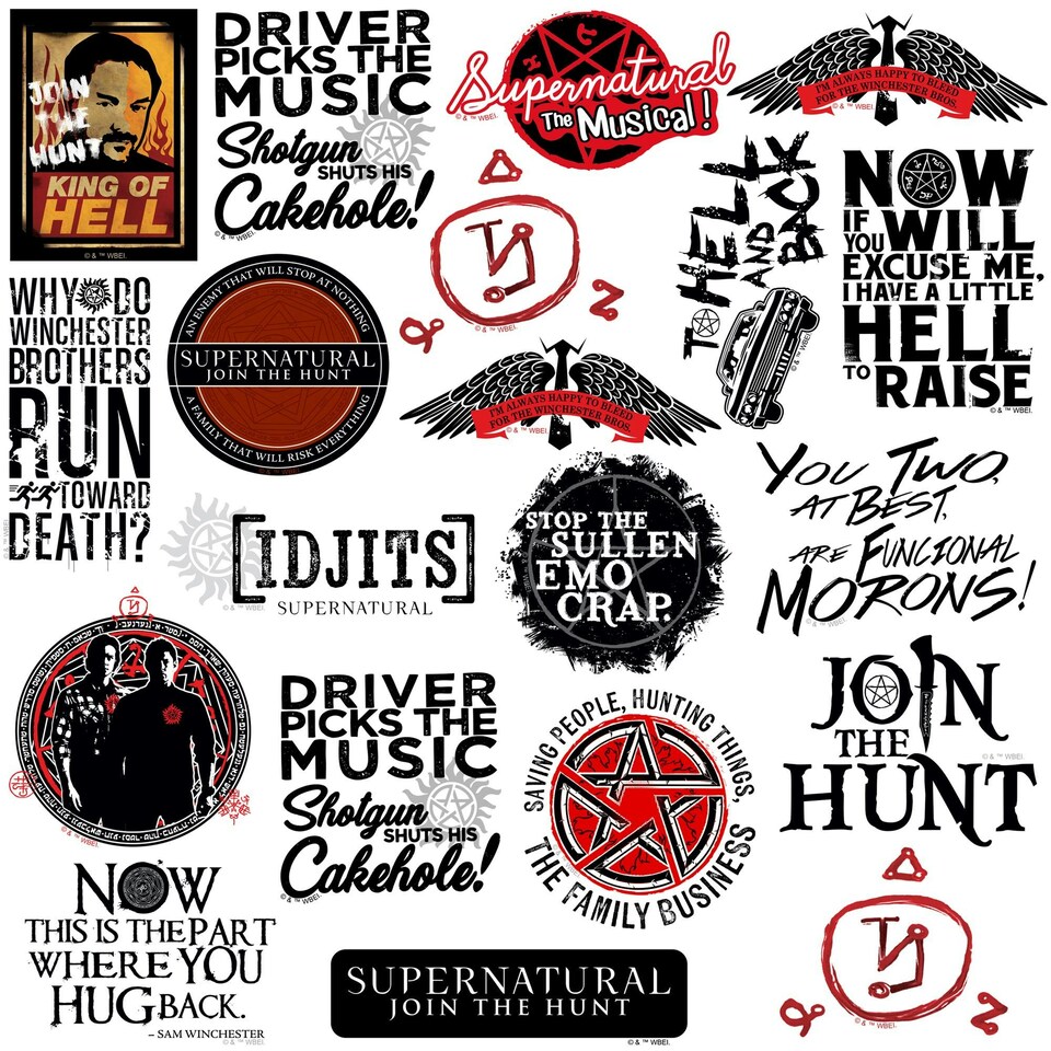 image 1 of Supernatural Deluxe Assorted Designs Stickers (Pack of 100) - Multicoloured - One Size