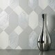 image 2 of Fine Decor Miami Geometric Leaf Wallpaper - Grey - One Size Grey