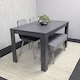 image 3 of Dark Grey Dining Table Set with 2 Velvet Chairs and Bench