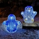 image 4 of Set of 5 Acrylic Light Up LED Penguins Christmas Penguin Decorations Battery Powered