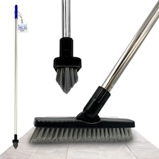 Colour-Coded Angled Grout Brush with Handle 180° Swivel Tile & Corner Scrubber