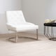 image 2 of Interiors by Premier Luxurious Ivory Faux Leather Dining Chair, Modern Chair With Button Tufted Backrest, Silver Finished Chair White