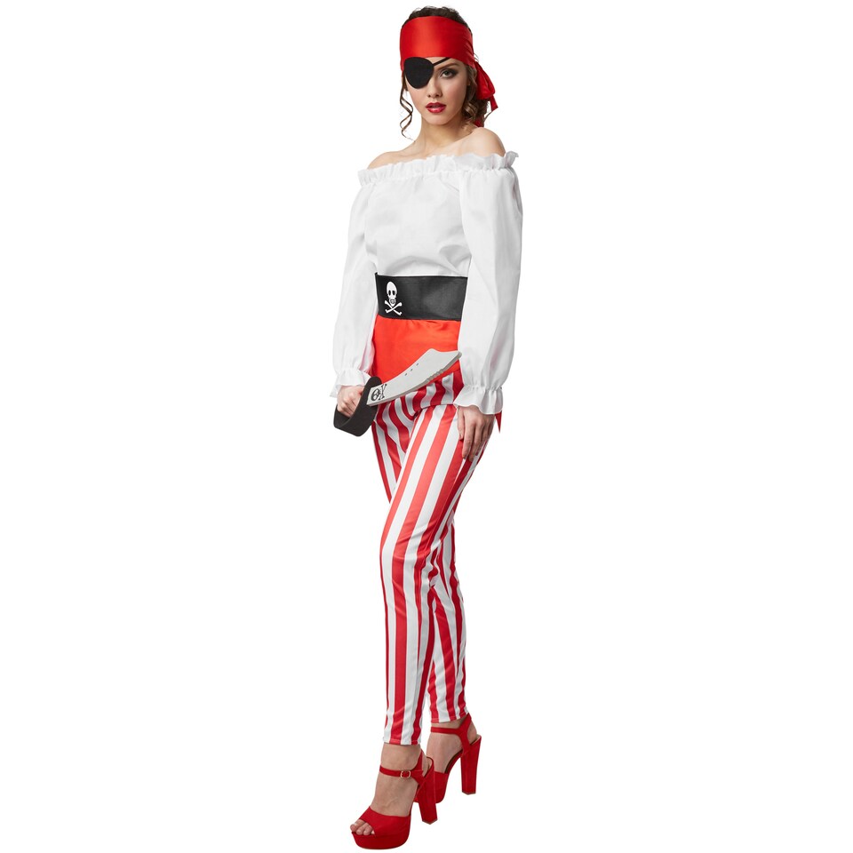 image 1 of Womens Buccaneer of the sea costume | Red | red/white | 1