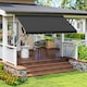 image 2 of Outsunny 3 x 1.5 m Retractable patio  Awning Floor-to-ceiling shade, Black | Black | 1