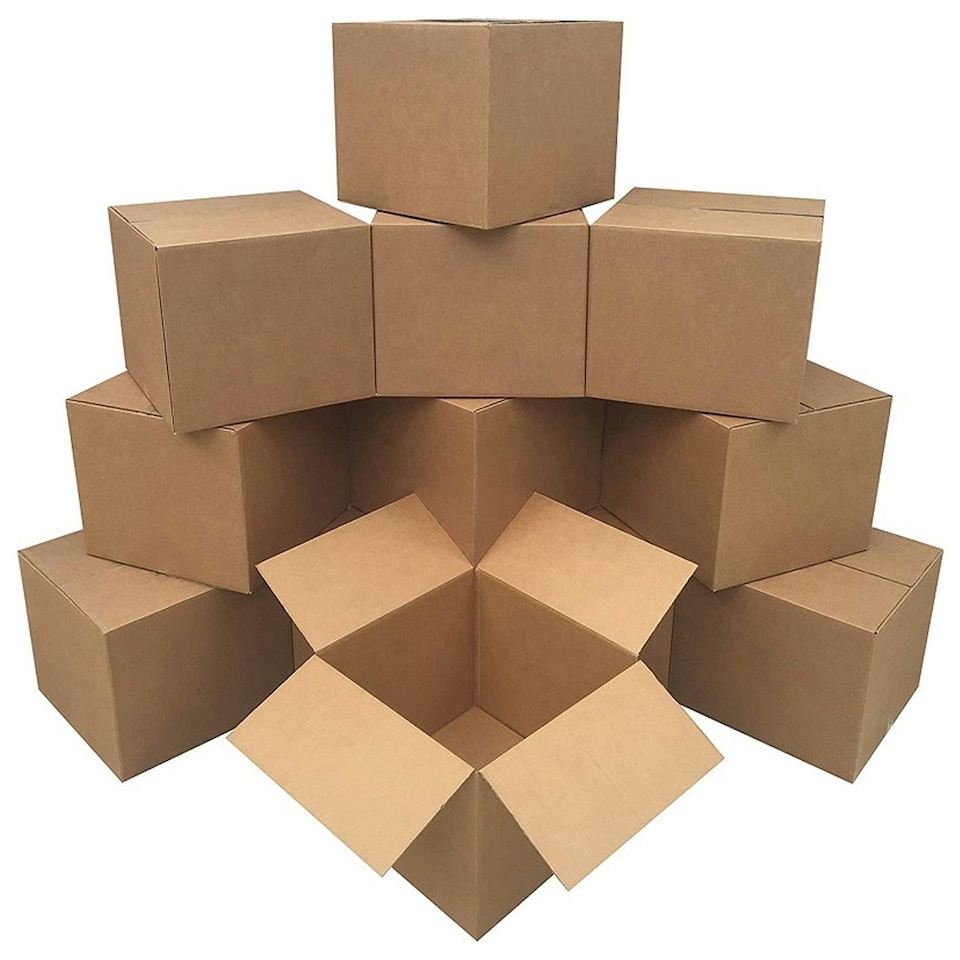image 1 of 10 x Single Wall 12 x 9 x 4" (305x229x102mm) Strong Cardboard Shipping Boxes For House Moving & Storage Brown
