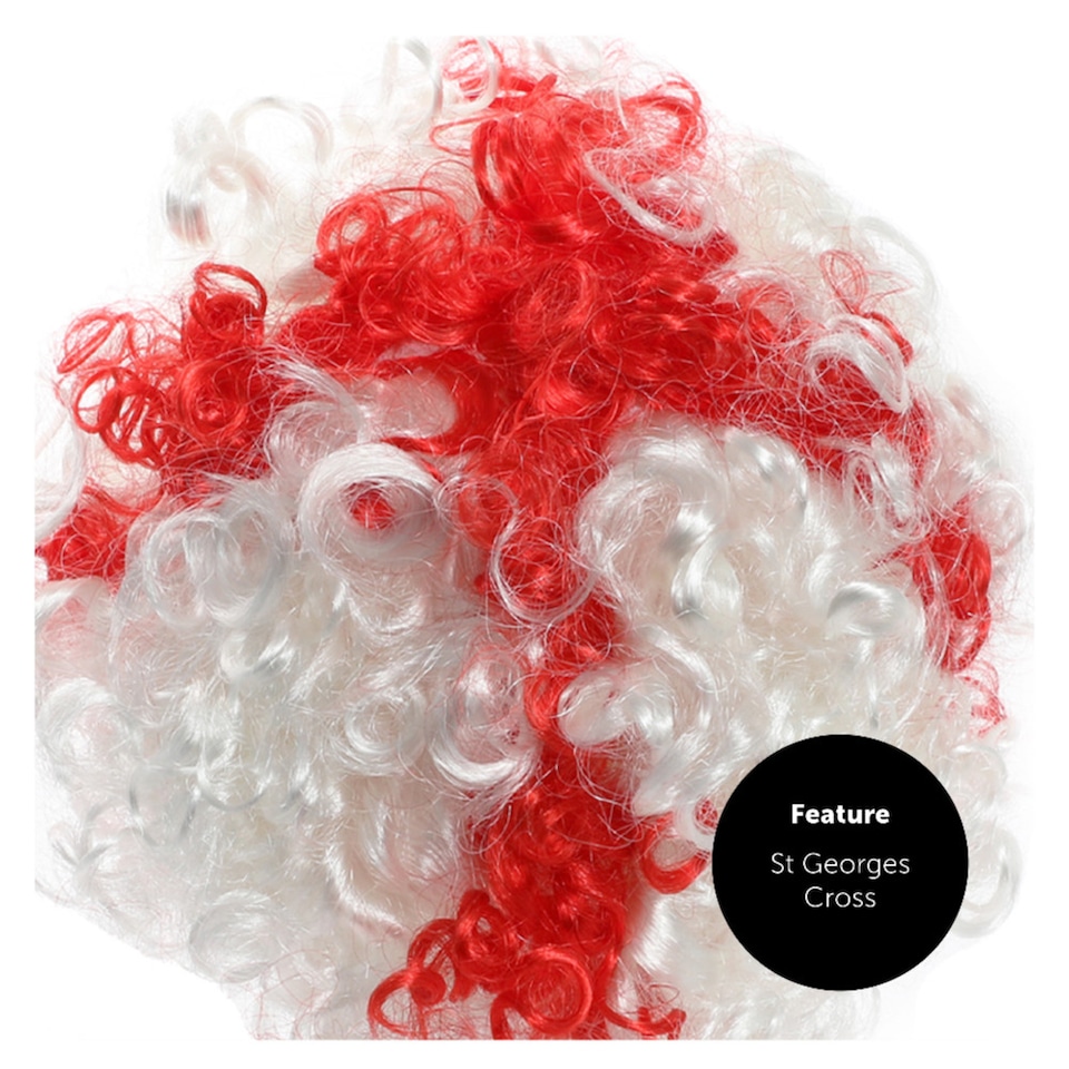 image 1 of England Supporters Curly Wig | Red | 12
