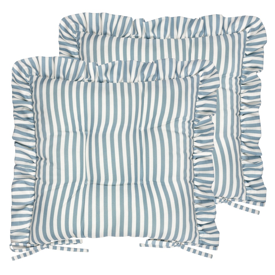image 1 of Wylder Millie Ruffle 2 Pack Indoor Outdoor Seat Pads