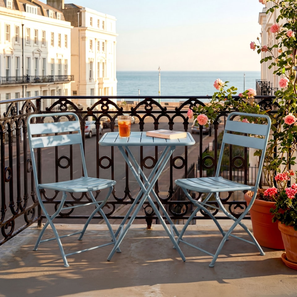 image 1 of Colourways Vibrant Folding Patio or Balcony Set - Blue