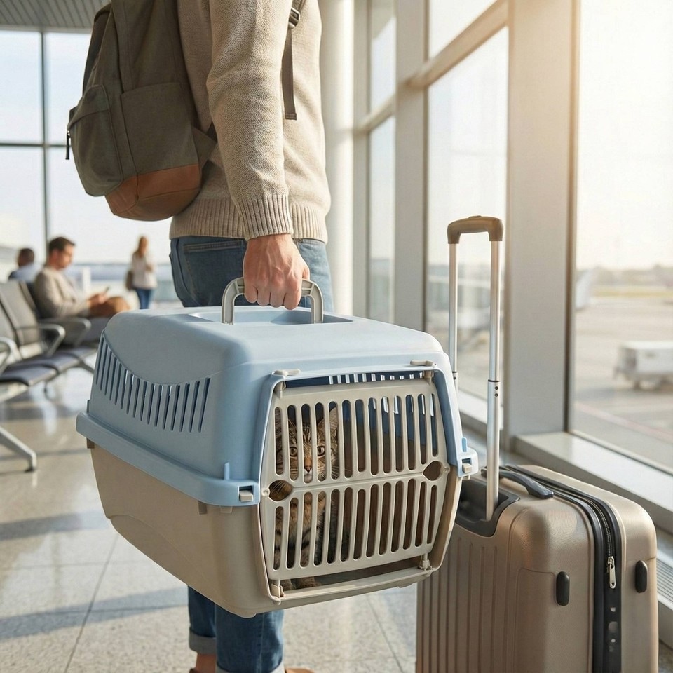 image 1 of Transportini Pet Carrier Travel Crate Cat Dog Cage Portable Box Pastel | Blue | Pastel Blue | Small | 1