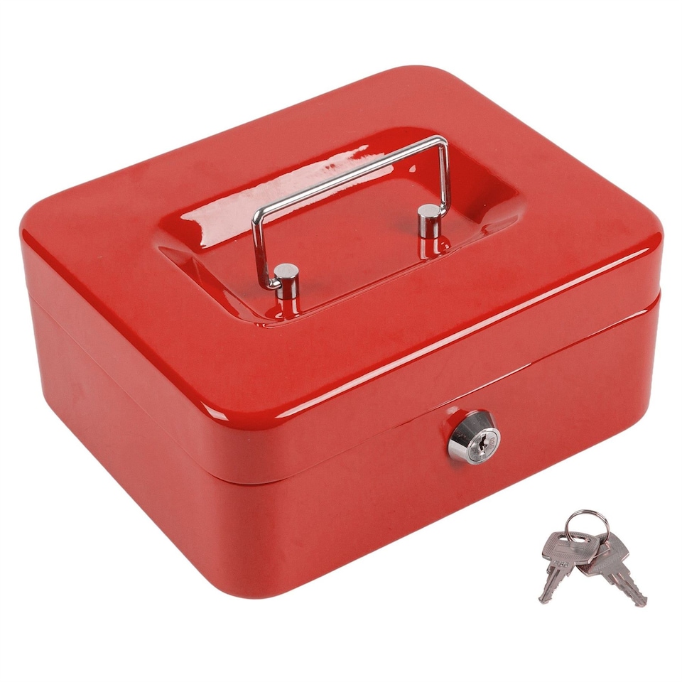 image 1 of Ashley Metal Cash Box - 20.5cm - Red