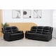 image 1 of Roma Recliner Leather 3 Plus 2 Seater Sofa Set, Armchair Inspired Home Theatre and Living Room Seating  Black Black