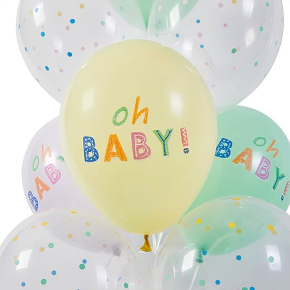 image 1 of Sweet Oh Baby Pastel Latex Balloons 33cm / 13 in - Pack of 6