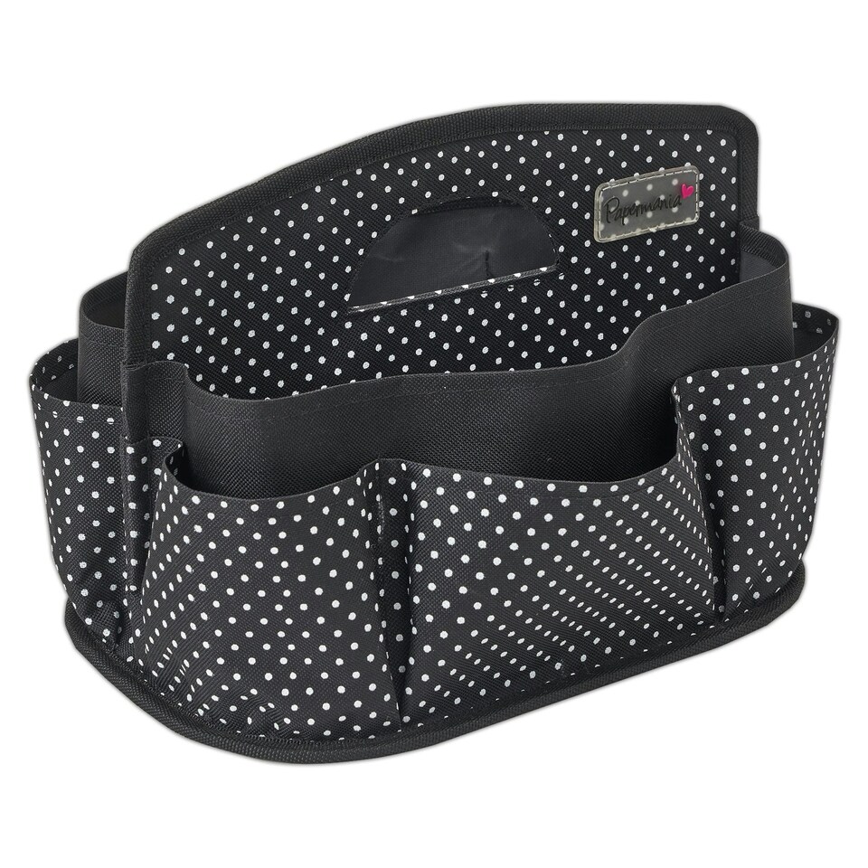 image 1 of Papermania Craft Storage Caddy, Liquorice Dot, Black / White, 27 x 32cm