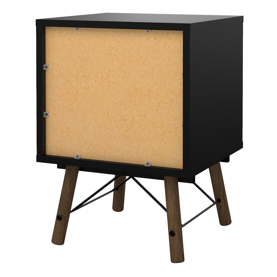 image 1 of Ry Bedside Cabinet 2 Drawer in Matt Black Walnut