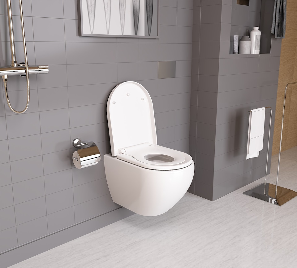 image 1 of RTS D Shape Potty Training Toilet Seat - Soft Close Quick Release Top Fix Toilet Seat