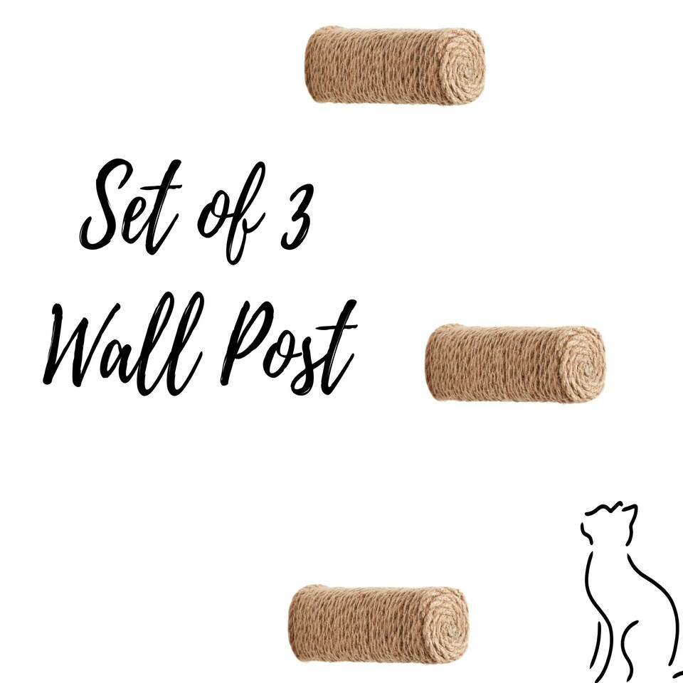 image 1 of NOVECRAFTO Round Cat Wall Steps – Set of Solid Wood Wall-Mounted Shelves – Durable Climbing Steps & Bridge Platforms – Cat Wall Furniture