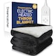 image 1 of Dreamcatcher Black Soft Microfleece & Sherpa Electric Blanket Heated Throw 160x120cm | Black | Black | 1