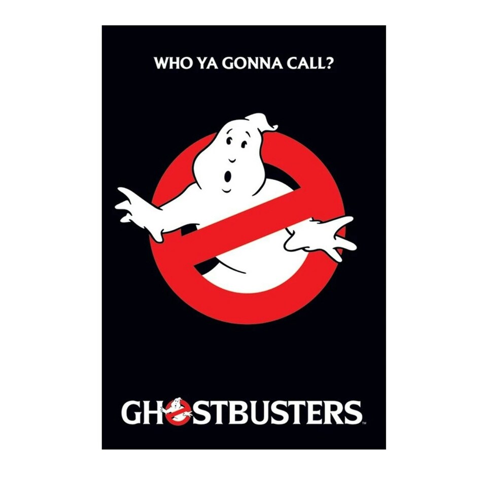Ghostbusters Logo Poster - Black/Red/White - One Size
