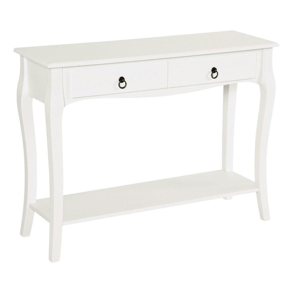 image 1 of HOMCOM Console Table Sofa Side Desk with Storage Shelves Drawers for Entryway White