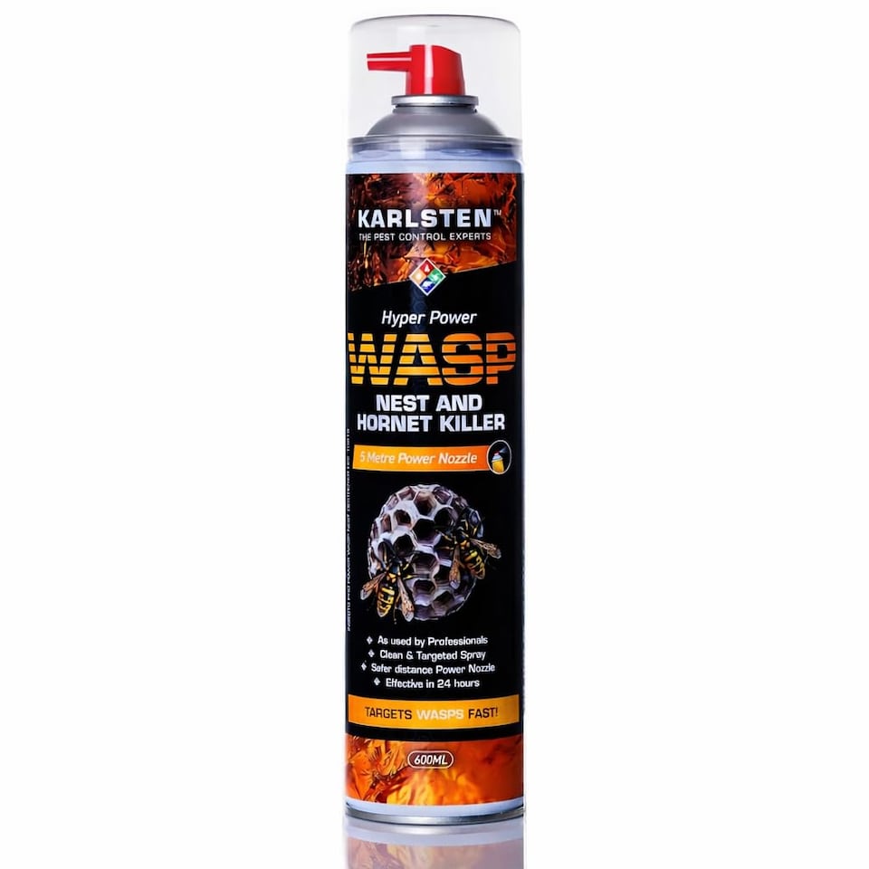 image 1 of Karlsten Hyper Power Wasp Nest & Hornet Killer Spray - 600ml High Strength Long Range 5 Metre Spray for Indoor and Outdoor