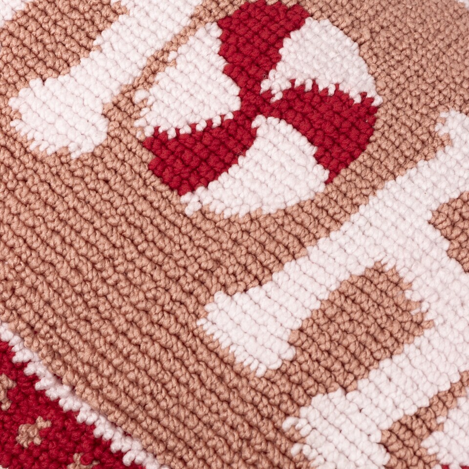 image 1 of Furn Candy Ho Ho Ho Tufted Christmas Cushion