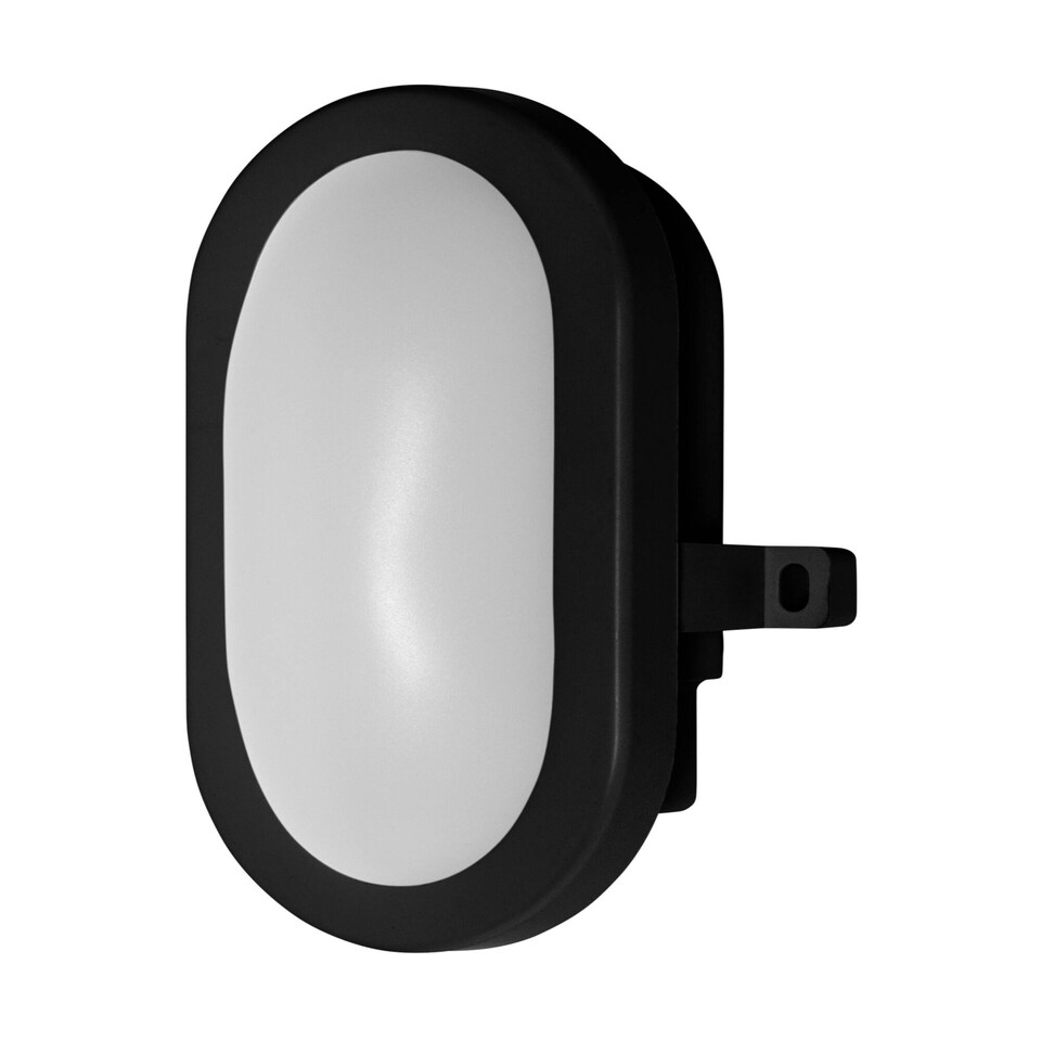 image 1 of OSRAM LED Bulkhead Wall Light 6W Cool White Black Black