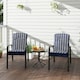 image 8 of Outsunny 3-Piece Recliner Garden Chairs and Tempered Glass Table Set, Blue 