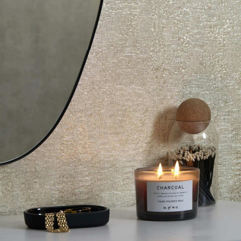 image 1 of Orion Metallic Wallpaper in Warm Grey and Silver with Gold Sparkle Multi