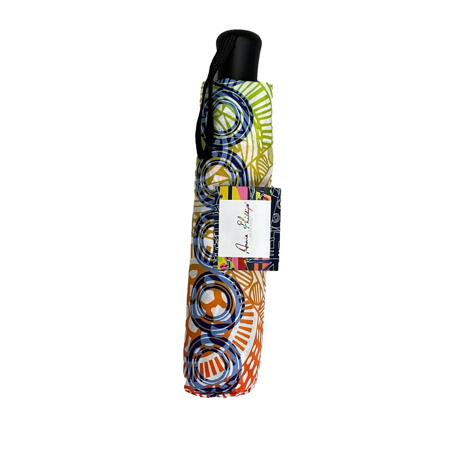 image 1 of Annie Phillips Folding Umbrella Automatic Open Close Circles Multi