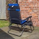 image 8 of Luxury Padded Multi Position Zero Gravity Garden Relaxer Chair Lounger in Blue & Black