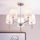 image 2 of BHS Mira 5 Light Ceiling Light with Natural Shades, Chrome