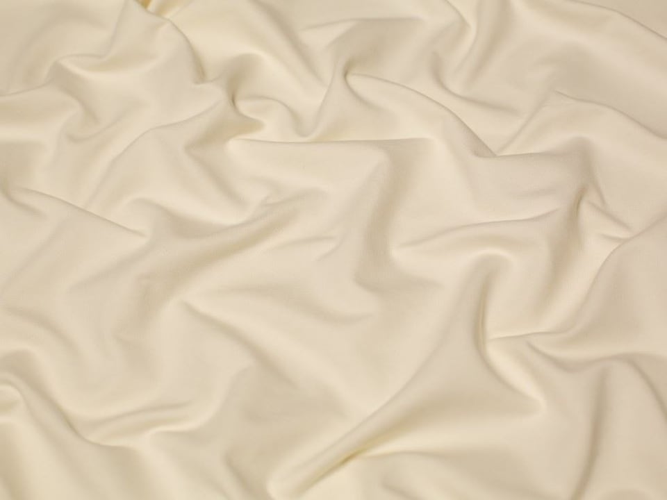 Minerva Core Range Cream Light Loop Back French Terry Stretch Knit Fabric for Dressmaking, 150cm / 59" Wide - per metre